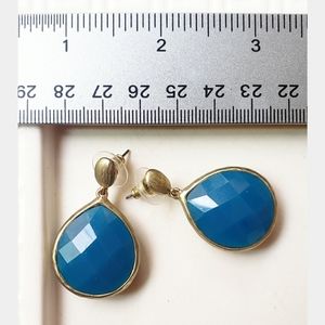 Blue teardrop dangling earrings